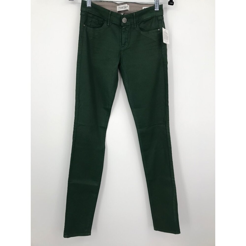 Habitual Alice Skinny Coated Jean Forest Green Size 25 NEW